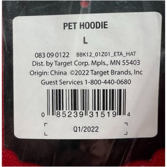 Hyde & EEK Dog Costume Hoodie Halloween Crayon Box Collection Red Size Large - Picture 5 of 5